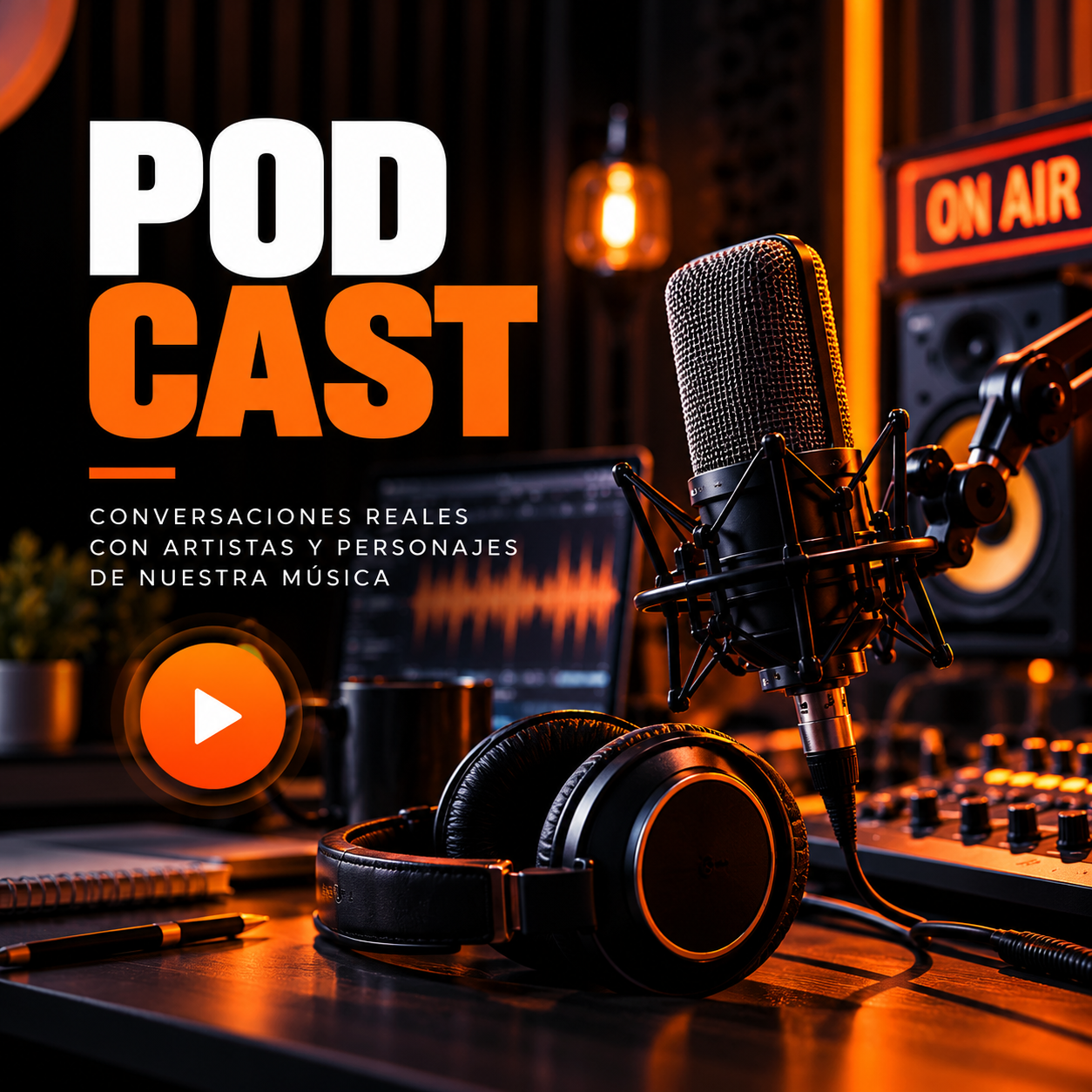 podcast de música en estudio